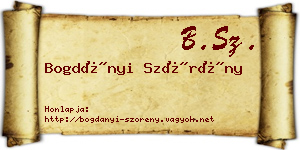 Bogdányi Szörény névjegykártya
